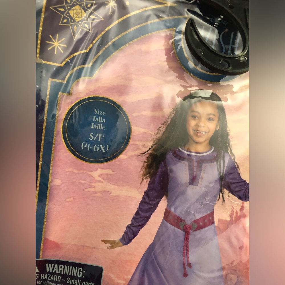 New Disguise Disney Wish Girls Size S/P (4-6X) Asha Kids Classic Costume Dress - Picture 4 of 8